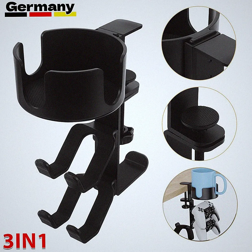3in1 Gaming Kopfhörer Ständer Gamepad Halter Becherhalter Desktop Organizer DHL