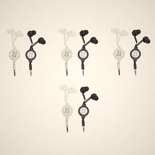 4 Pieces Einziehbare Kopfhörer Ear Kabelgebunden In-Ear-Kopfhörer
