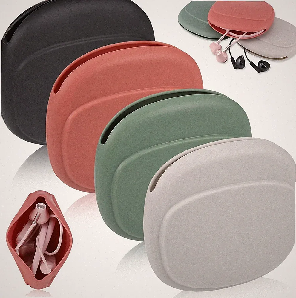 4 Stück Kopfhörer Tasche, Silikon Mini Tasche, Wasserdicht Kopfhörertasche