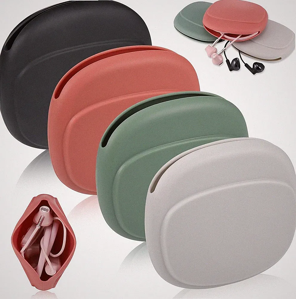 4 Stück Kopfhörer Tasche, Silikon Mini Tasche, Wasserdicht Kopfhörertasche, We