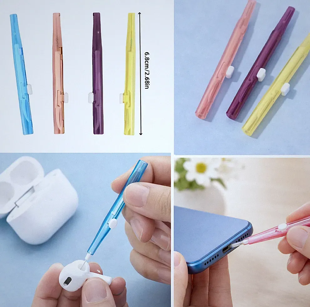 4-teiliges ausziehbares Reinigungsset für Smartphone, Kopfhörer, Duschkopf etc.