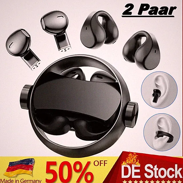 4in1 Bluetooth Kopfhörer Bass In-Ear Kabellos Ohrhörer Touch Headset 360°Drehung
