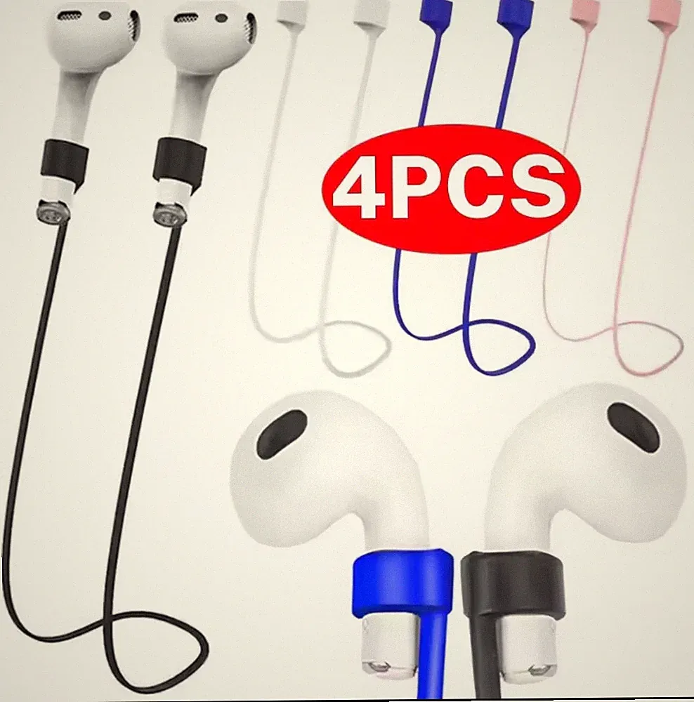 4X Halteband für Apple Air Pod Air Pods Pro 1 2 3 weiß Kopfhörer Band Anti-Lost