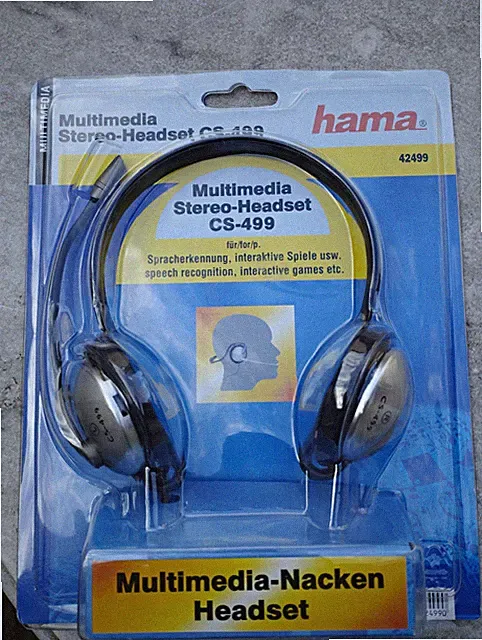 5 X Hama CS-499 Stereo On-Ear Headset mit Kabel 3,5 mm Anschluss Schwarz.