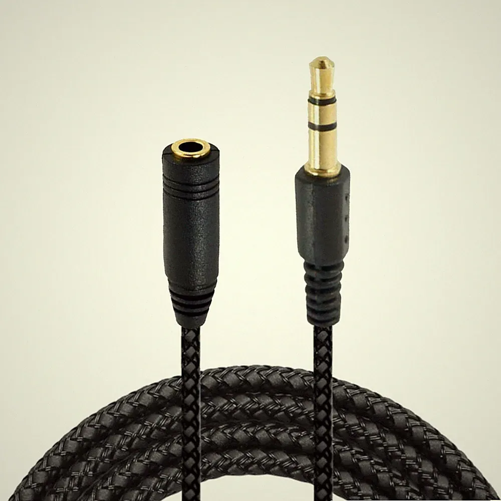 5m Audio Stereo Kopfhörer Verlängerungskabel 3,5mm Klinke Stecker > Buchse Nylon