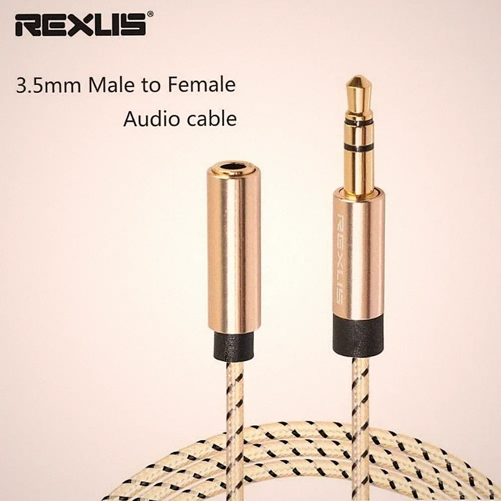 5m Audio Stereo Kopfhörer Verlängerungskabel 3,5mm Klinke Stecker > Buchse Nylon