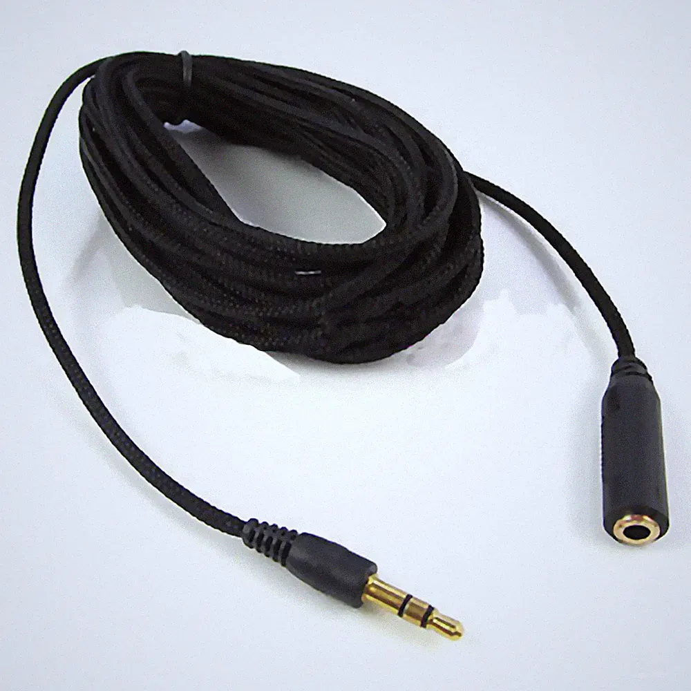 5m Audio Stereo Kopfhörer Verlängerungskabel 3,5mm Klinke Stecker > Buchse Stoff