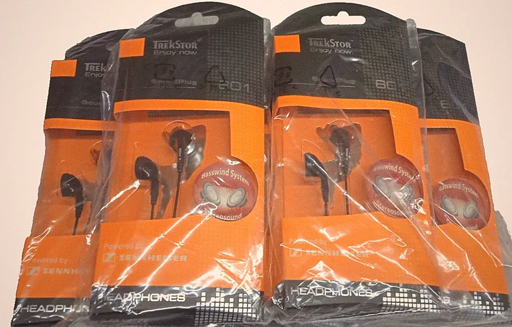5x TREKSTOR SENNHEISER SOUNDPLUG 601 STEREO KOPFHÖRER MP3 IPOD 3,5 Klinke