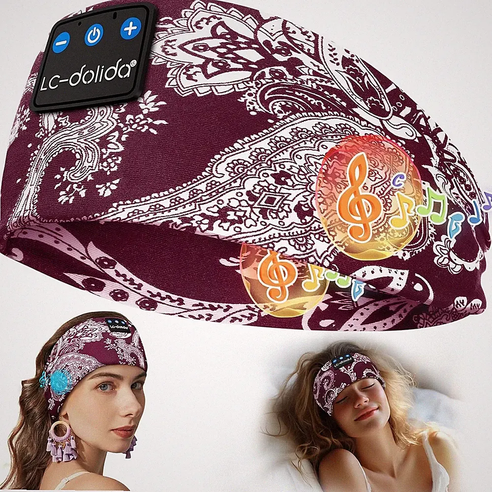 6-in-1 Schlafkopfhörer Stirnband Bluetooth 5.4 – Sport Headband, 15h Akku