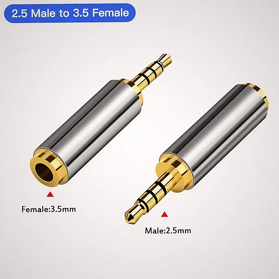 6 Stück 2,5mm Klinkenstecker zu 3,5mm Kopfhörer Audio Stereo Adapter Buchse Klin