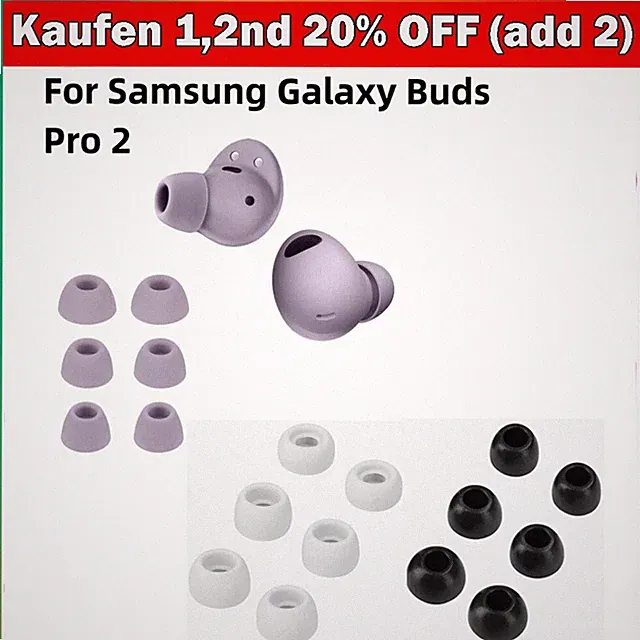 6pcs-Set Polster für Samsung Galaxy Buds 2 Pro In-Ear Ohrstöpsel On Over Overear