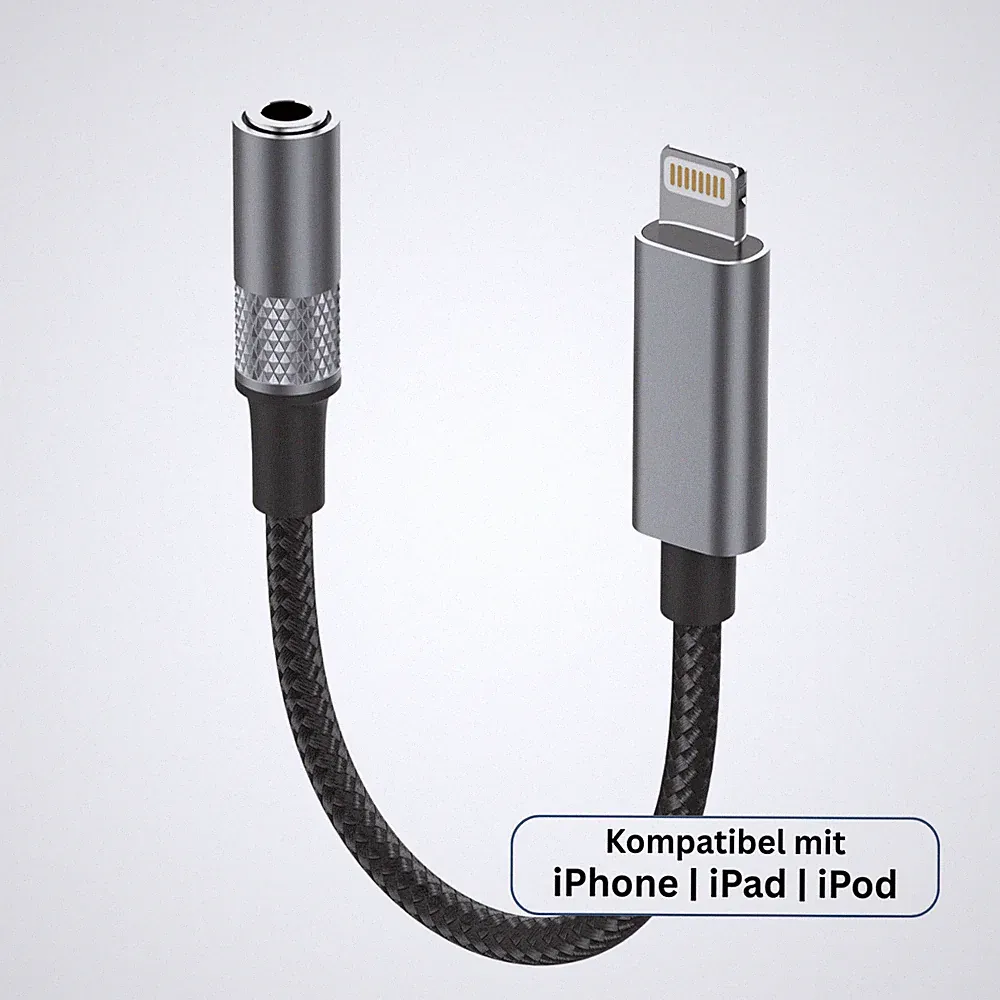8-Pin Kabel auf zu 3,5mm Klinke Adapter Apple iPhone AUX Audio Kabel Kopfhörer
