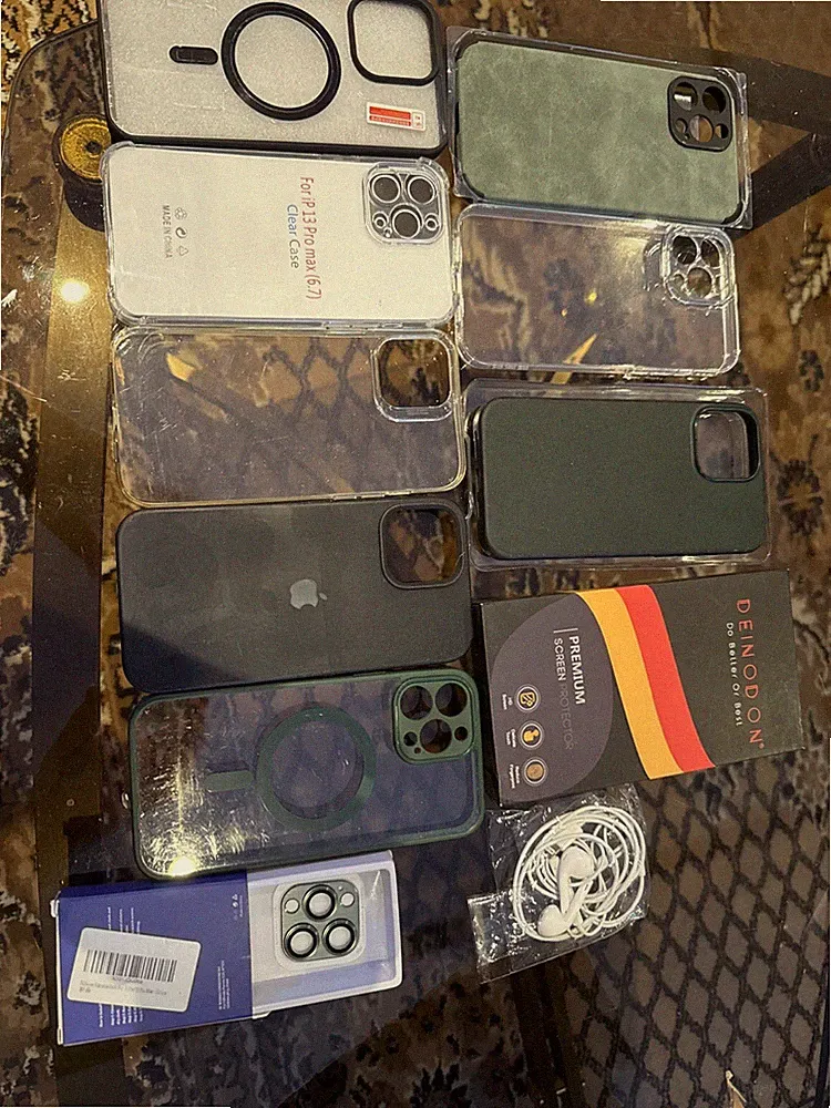 9 Stuck IPhone 13 Pro Max Case, ua.Original IPhone Leder Case Panzergl.Kopfhörer