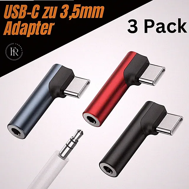 90 Grad USB C auf Aux 3,5mm Klinke Buchse Kopfhörer Mikrofone Audio Adapter usbc