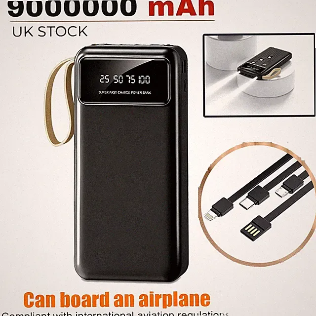 9000000mAh Powerbank Externer Batterie Ladegerät ZusatzAkku 4 USB Für Alle Handy