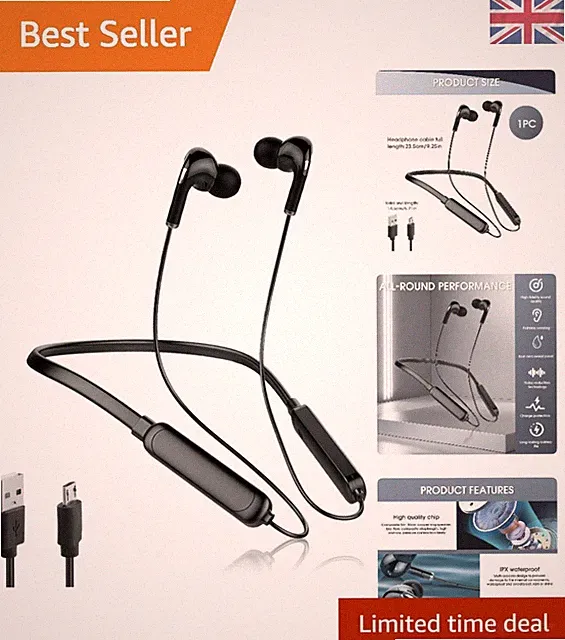 Active Noise Cancelling Sport Ohrhörer - Bluetooth Nackenbügel für Fitnessstudio & Radfahren