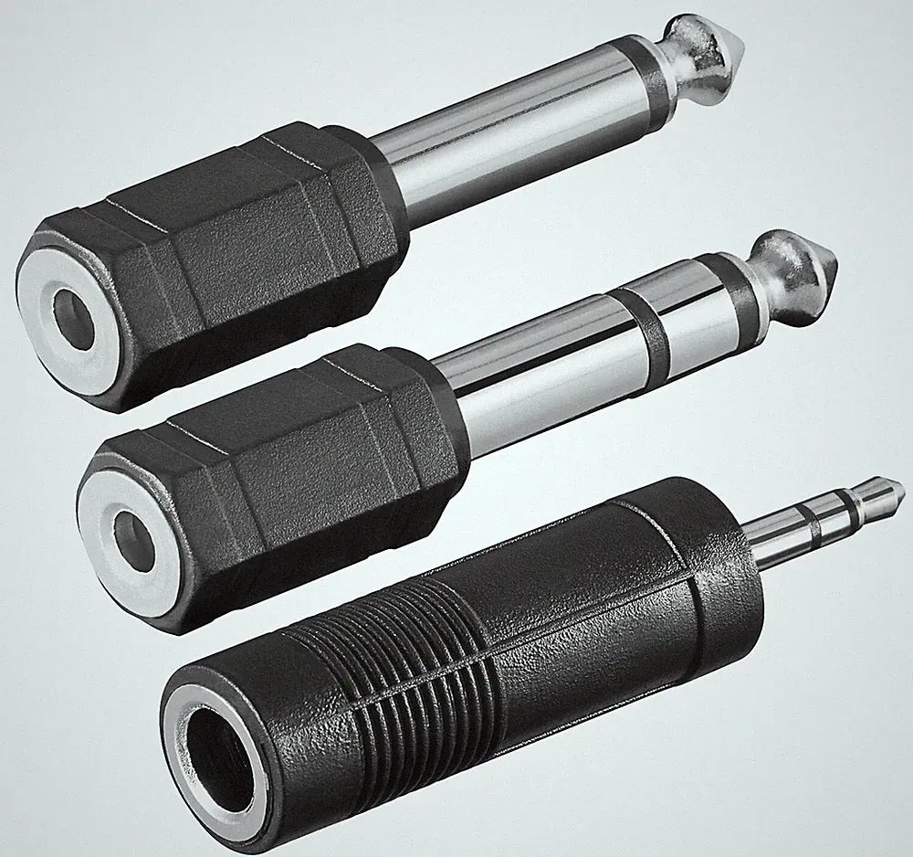Adapter Audio AUX Klinke 6,35mm zu 3,5mm Stecker Buche Stereo Kopfhörer Mikrofon