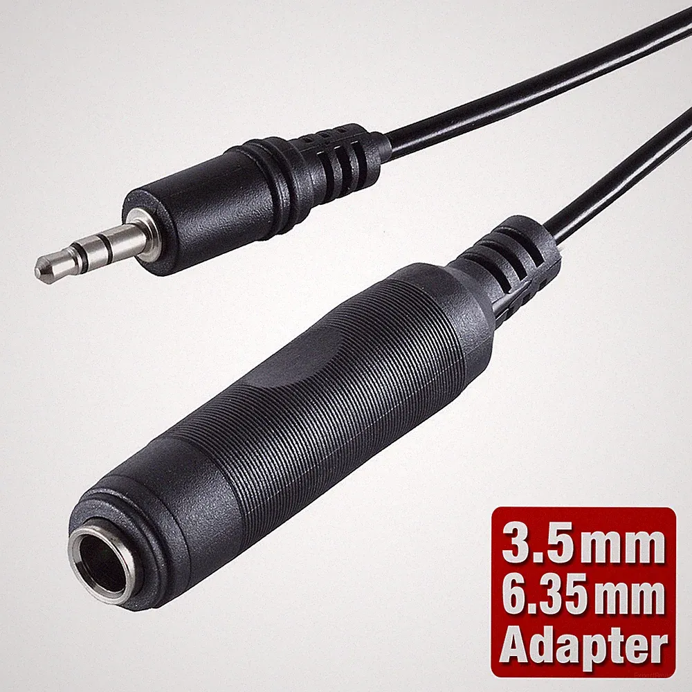 Adapterkabel 3.5 mm Klinkenstecker auf 6.35 mm Buchse Klinke, Stereo, Audio, AUX