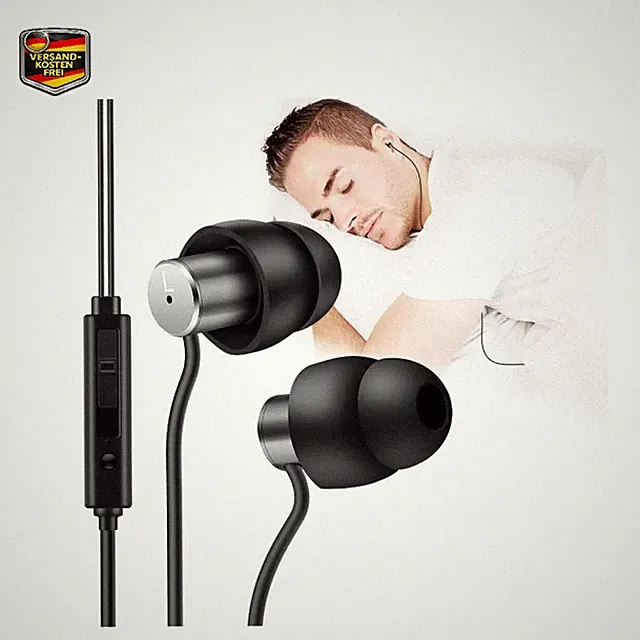 AGPTEK Schlaf Kopfhörer In-Ear mit 3,5 mm Klinkenstecker, Noise Cancelling