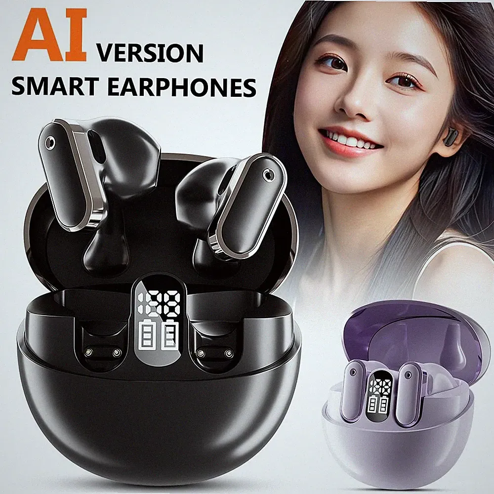 AI Smart Kopfhörer, Bluetooth 6.0 Ohrhörer in Ear mit App für Musik Dual-Modus