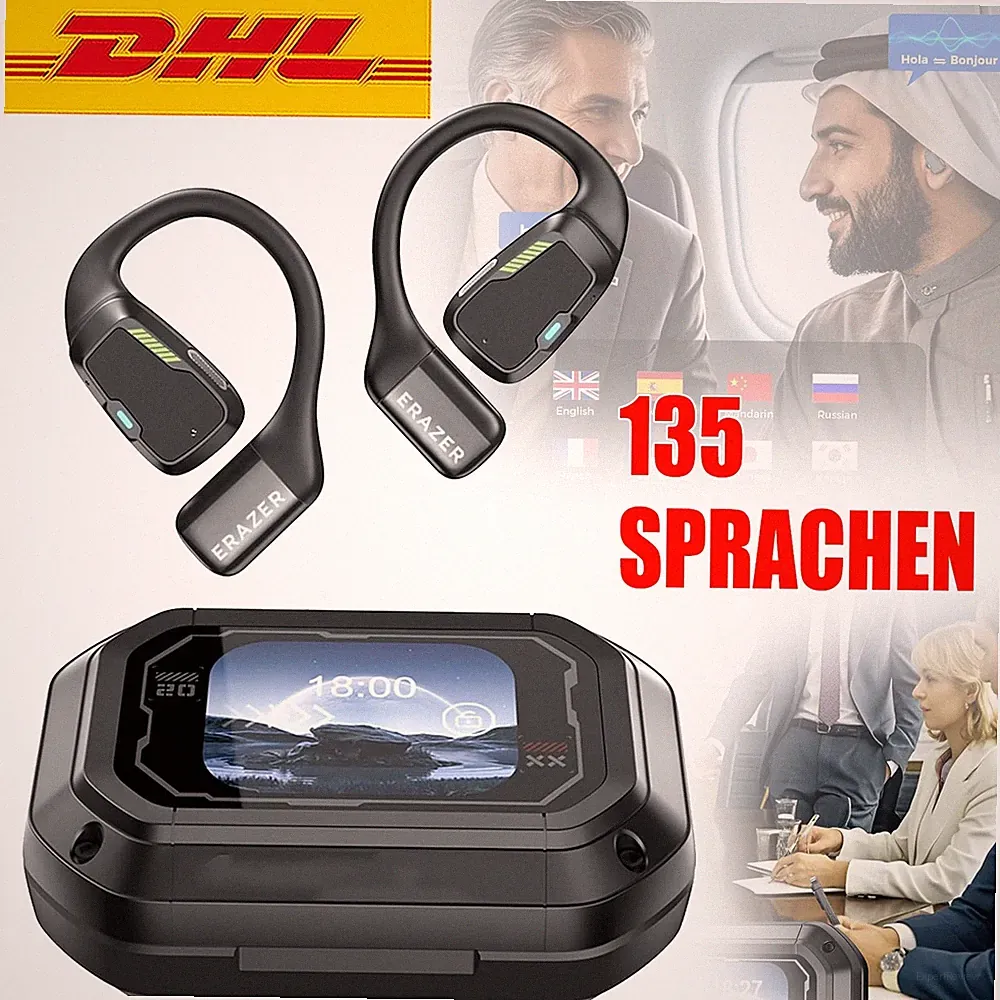 AI Übersetzer Kopfhörer Bluetooth Echtzeit Übersetzer Ohrhörer mit 135 Sprachen