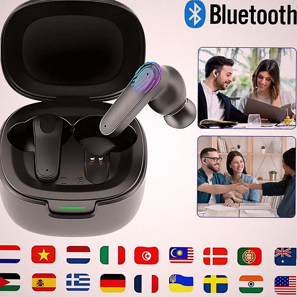 AI Übersetzer Kopfhörer Bluetooth Echtzeit Übersetzer Ohrhörer mit 144 Sprachen
