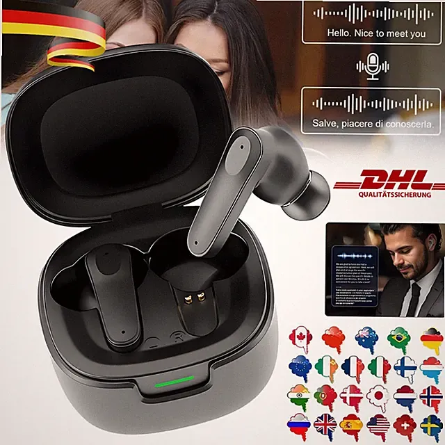 AI Übersetzer Kopfhörer Bluetooth Sprachübersetzer 144 Sprachen Echtzeit DHL DE