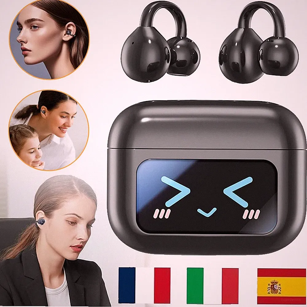 AI Übersetzer Kopfhörer Clip On Bluetooth Ohrhörer Reisen Übersetzungskopfhörer