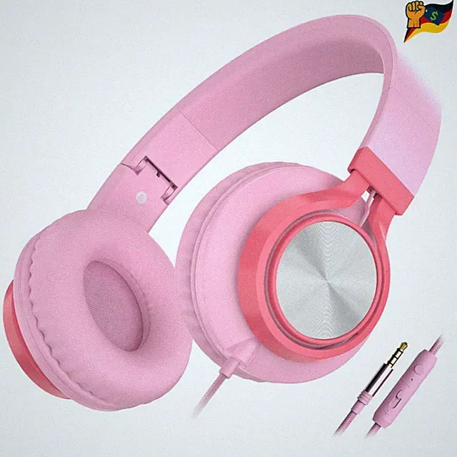 AILIHEN Kopfhörer Pink Mikrofon 40-mm-Treiber Geräuschisolierung 59 Zoll Rosa