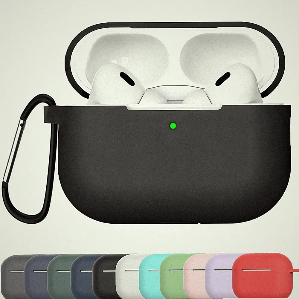 AirPods Pro 3 Silikon Hülle mit Karabiner Soft Touch Case 360° Schutzhülle