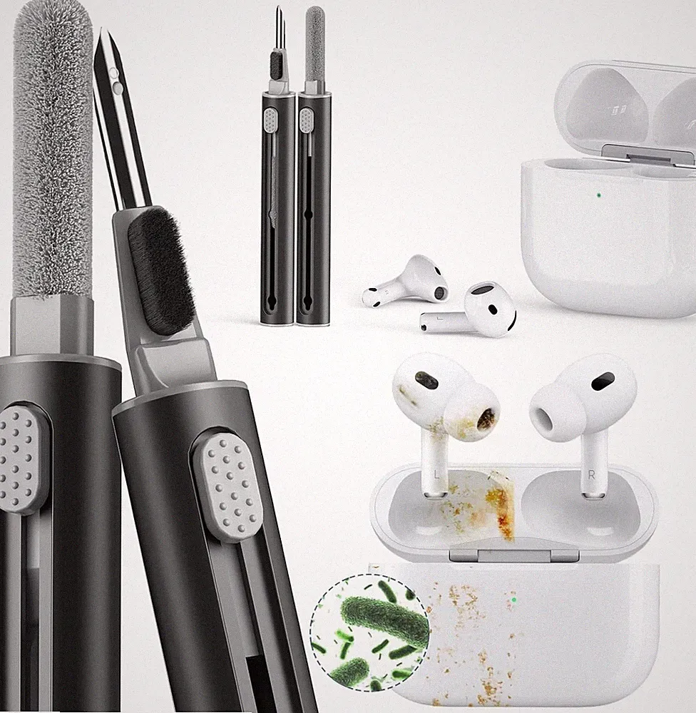 AirPods Pro Reinigungsset 3-in-1 Stift für Ohrhörer, Kopfhörer, iPhone, Lauts...