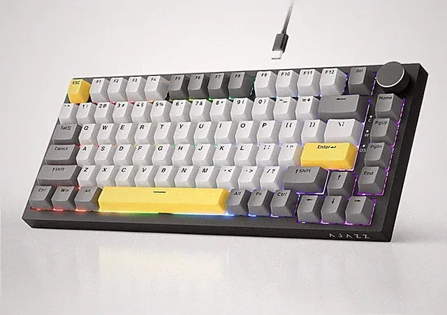 AJAZZ AK820 Wired Mechanical Keyboard, 75% Gaming Keyboard with Volume Control K