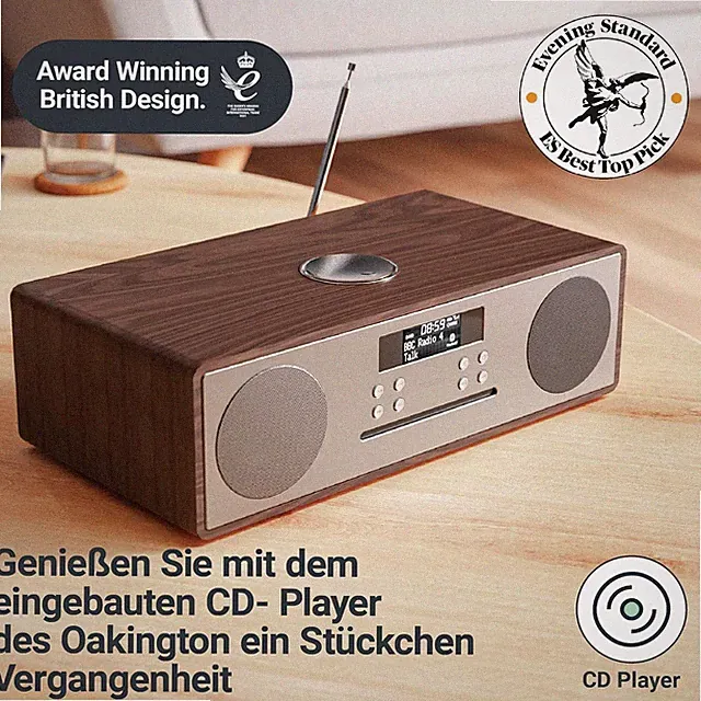 All-in-One System, DAB CD-Radio, BT, Walnuss, Majority Oakington,UNVOLLSTÄNDIG