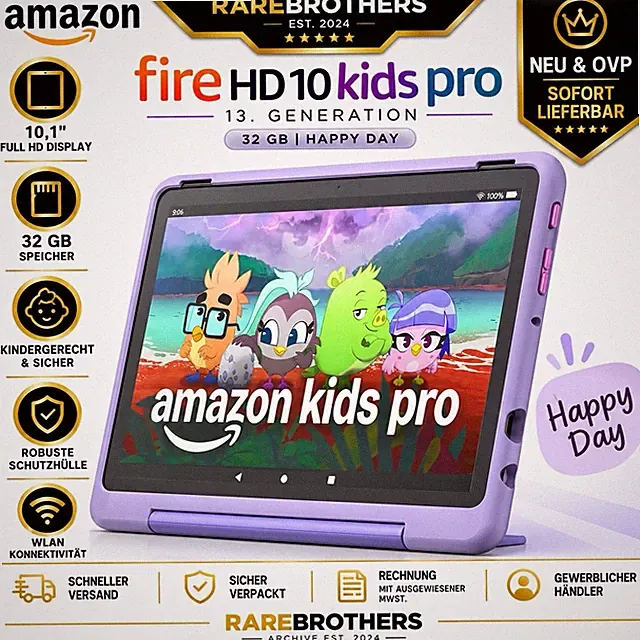 Amazon Fire HD 10 Kids Pro 13. Gen. 32GB Happy Day Tablet – Neu & OVP