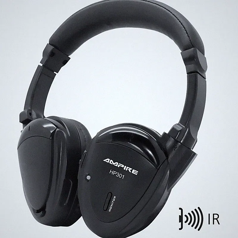 AMPIRE HP301 Kopfhörer Infrarot 2-Kanal faltbar schwarz Music Headphone