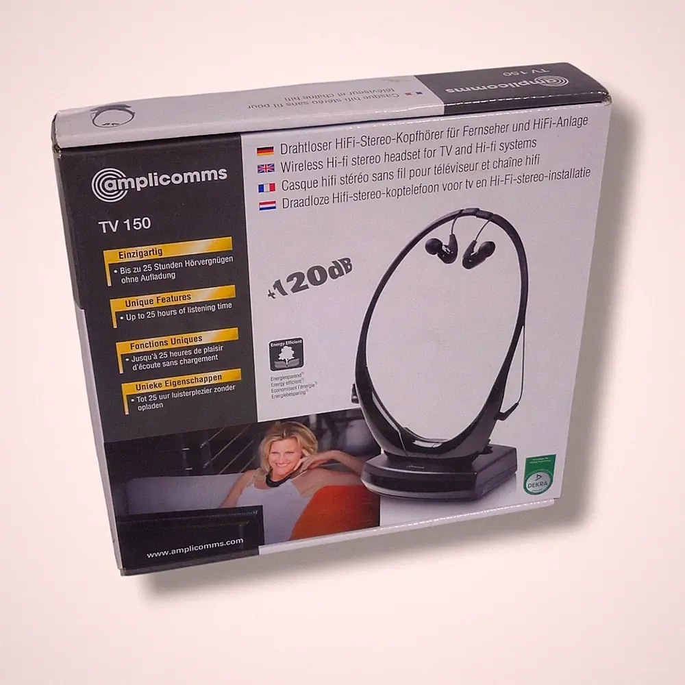 amplicomms TV150 Fernseh- und HiFi-Stereokopfhörer für Hörgeschädigte geeignet