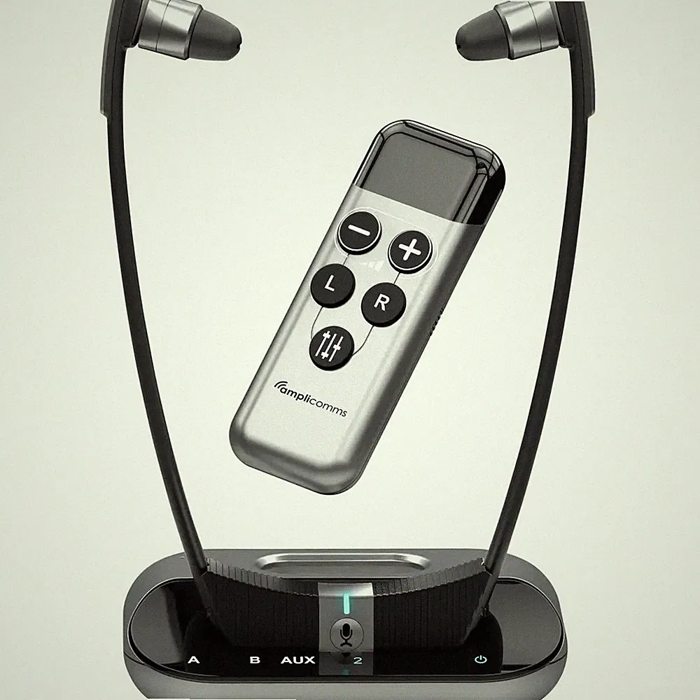 Amplicomms TV3500 In Ear Kopfhörer Kabellos Schwarz, Silber TV