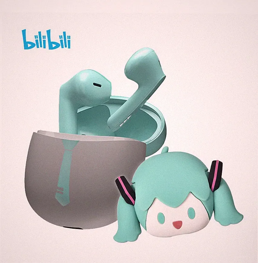Anime Bilibili Bluetooth Headphones Hatsune Miku POPO - iPhone、Android Earbuds