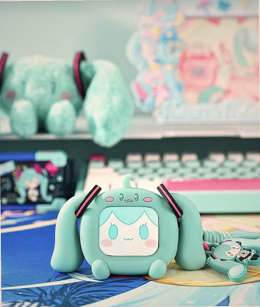 Anime Miku LCD Bluetooth Headphones Touch Screen iPhone Android Hatsune Earbuds