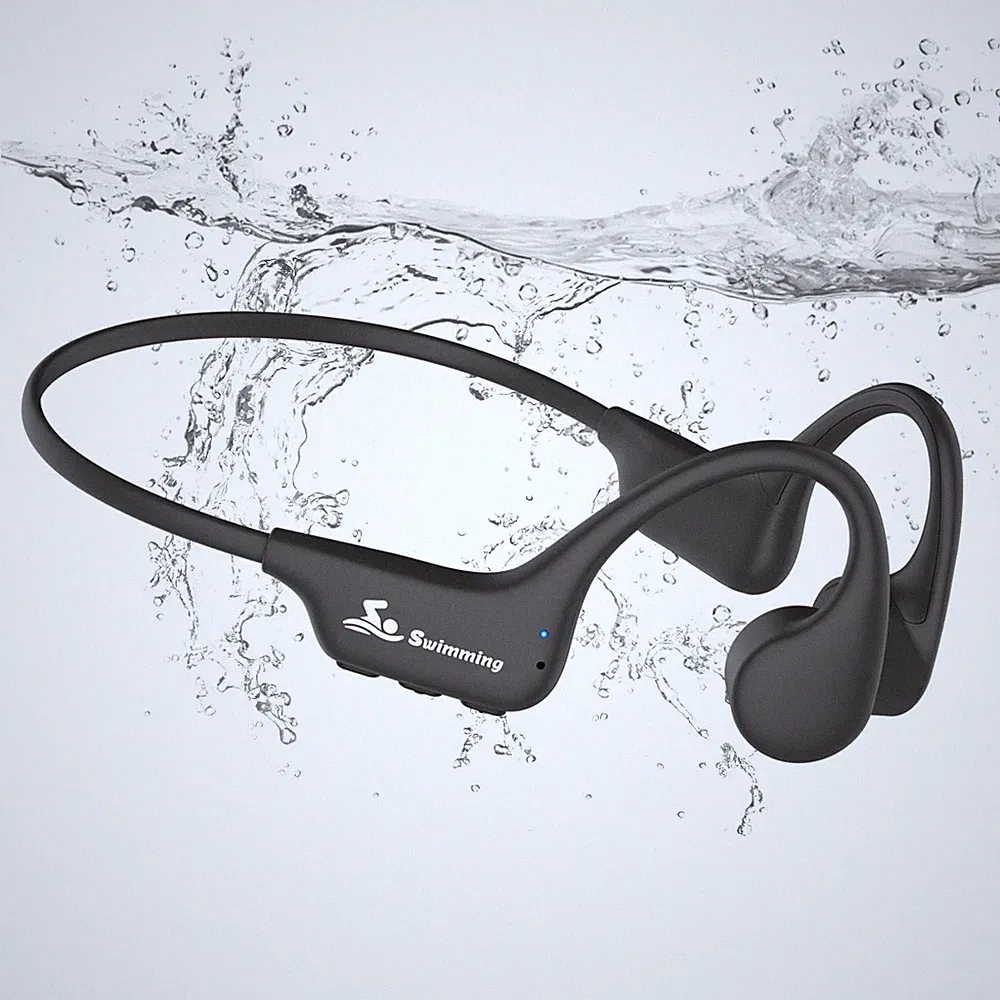 ANSTEN Knochenschall Kopfhörer Schwimmen Schwarz, Bluetooth, , 8 GB Speicher