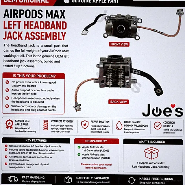 Apple AirPods Max Linkes Kopfband-Jack-Set OEM Ersatzteil
