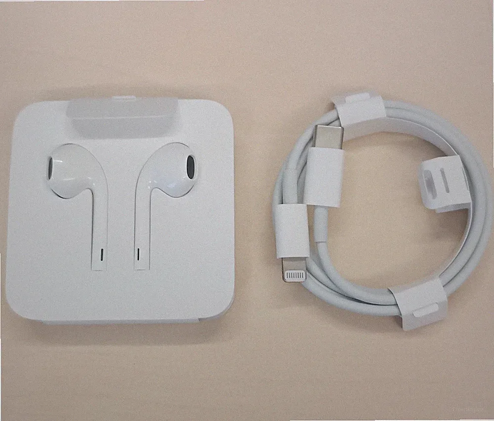 Apple EarPods In-Ear Kopfhörer + Ladekabel USB-C beides mit Lightning Anschluss