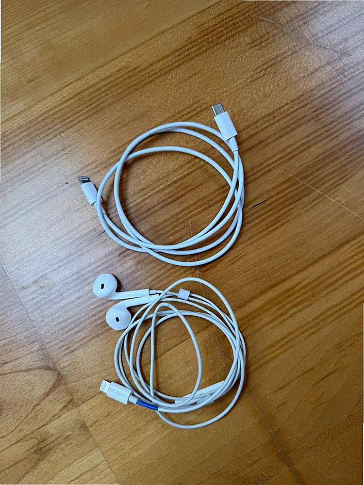 Apple EarPods Lightning Kopfhörer Weiß – Original Headset + Ladakabel USB C