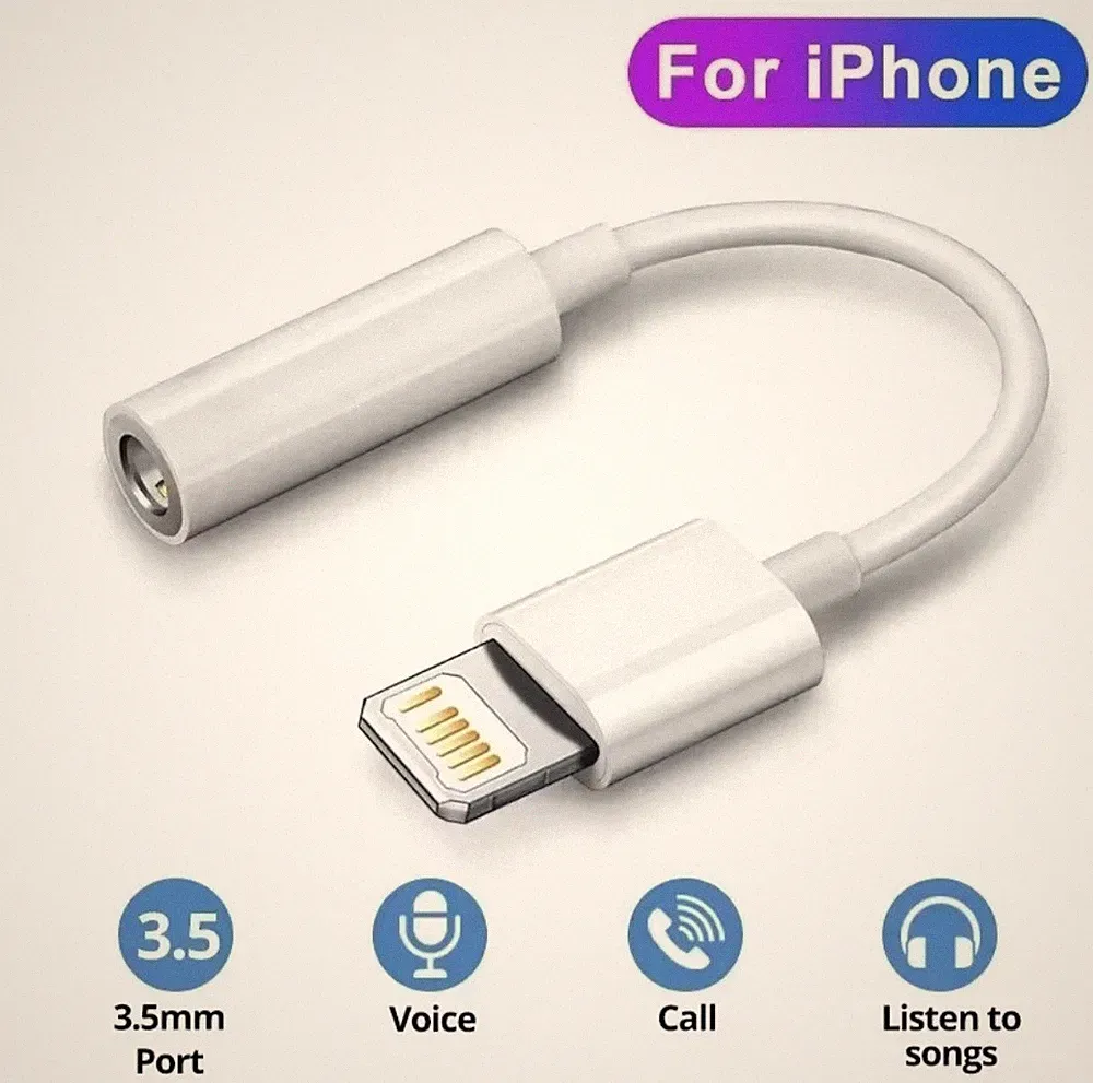 Apple Lightning auf 3,5 mm Kopfhörer Audio AUX Adapter Kabel f. iPhone iPad iPod