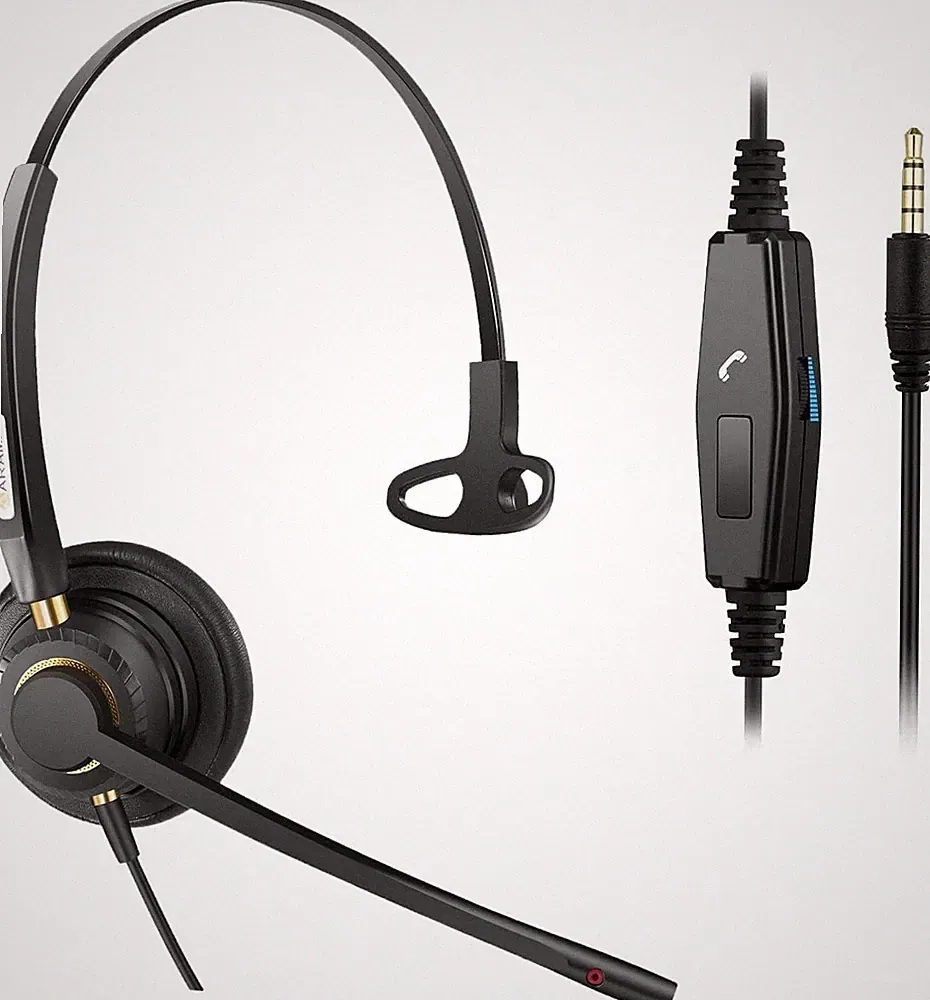 Arama Headset mit Mikrofon Geräuschunterdrückung Anrufsteuerung, PC-Headset 3,5