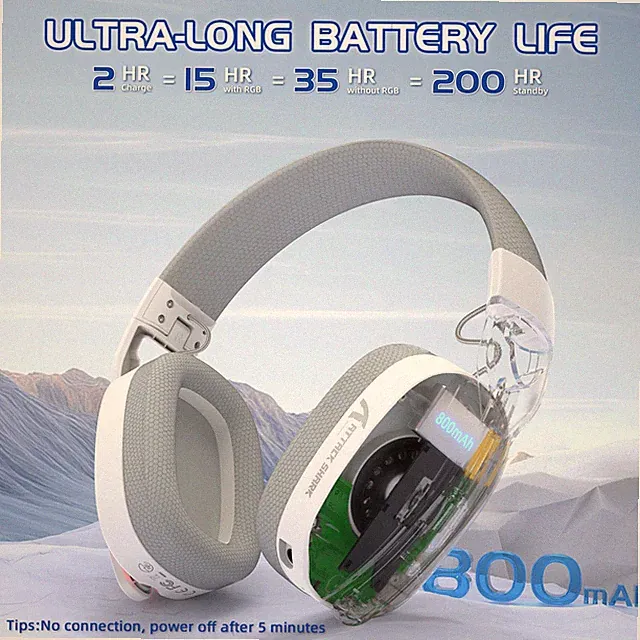 Attack Shark L90 Ultraleichtes RGB Gaming Headset Mikrofon für PS5 PS4 PC Xbox
