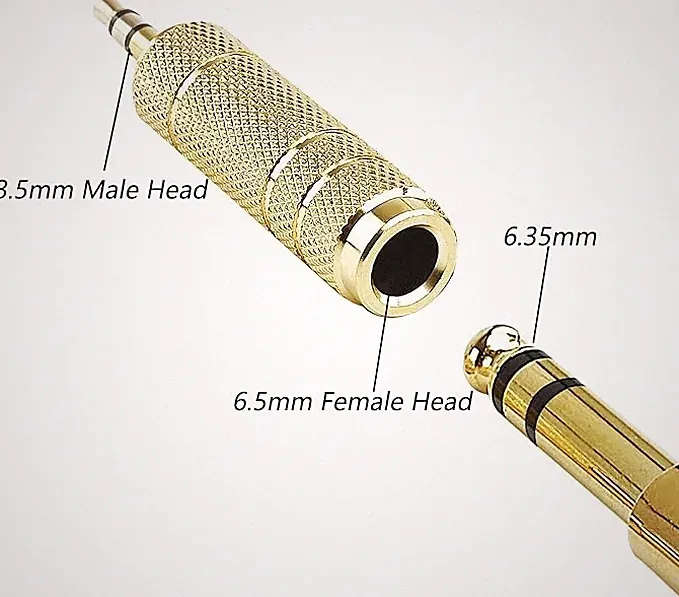 Audio Adapter 6,35mm Klinke Aux 1/4 Buchse auf 3,5mm Kopfhörer Klinken Stecker