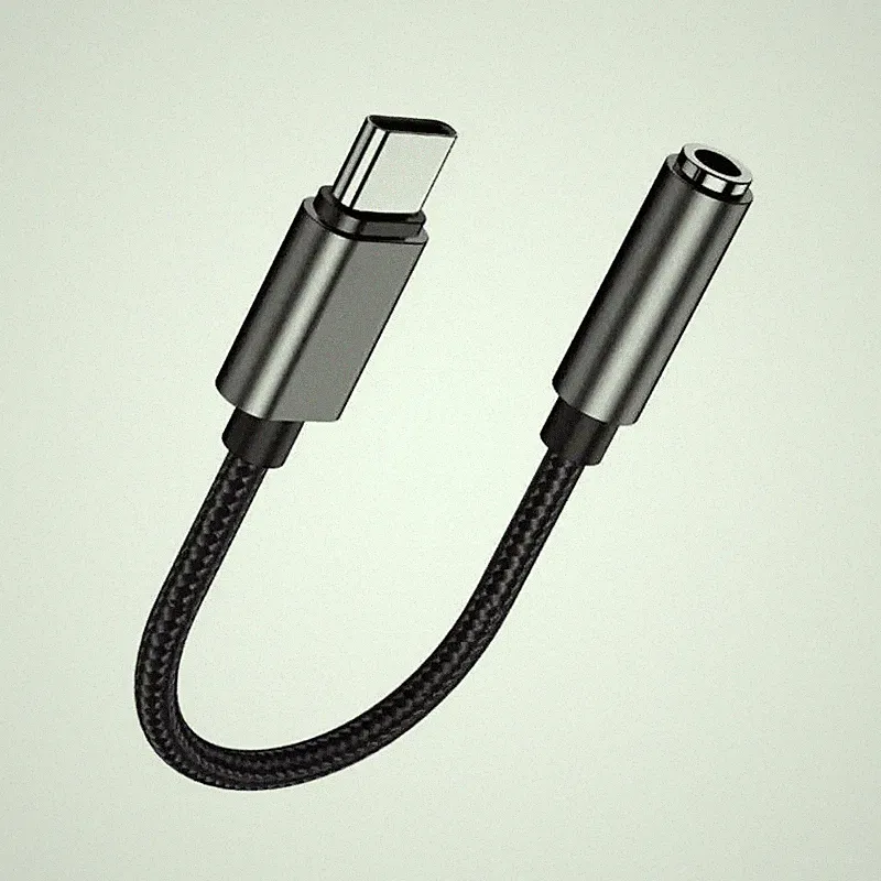 Audio Adapter USB C auf 3,5mm Typ C Klinke Kopfhörer Nylon für iPhone Samsung PC