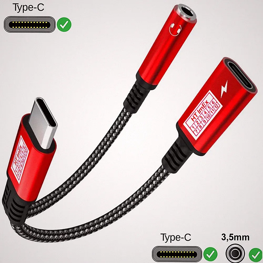 Audio Adapter Y USB Typ C AUX iPhone Xiaomi Samsung Kopfhörer Telefonieren 3,5mm