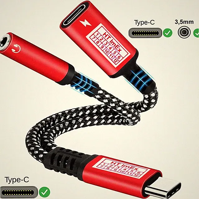 Audio Aux Adapter USB C Klinke Kabel Kopfhörer für Panasonic Toughpad FZ‑G1R